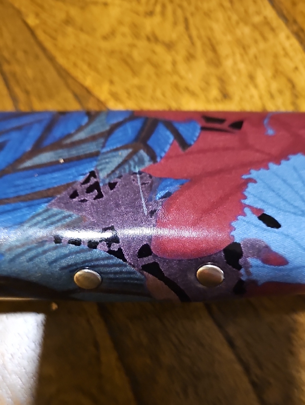 Patricia Nash Floral Leather Glasses Case in Blue, Brown, Burgundy - Picture 6 of 6